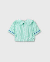 Blusa Rayas Volantes Verde Zippy